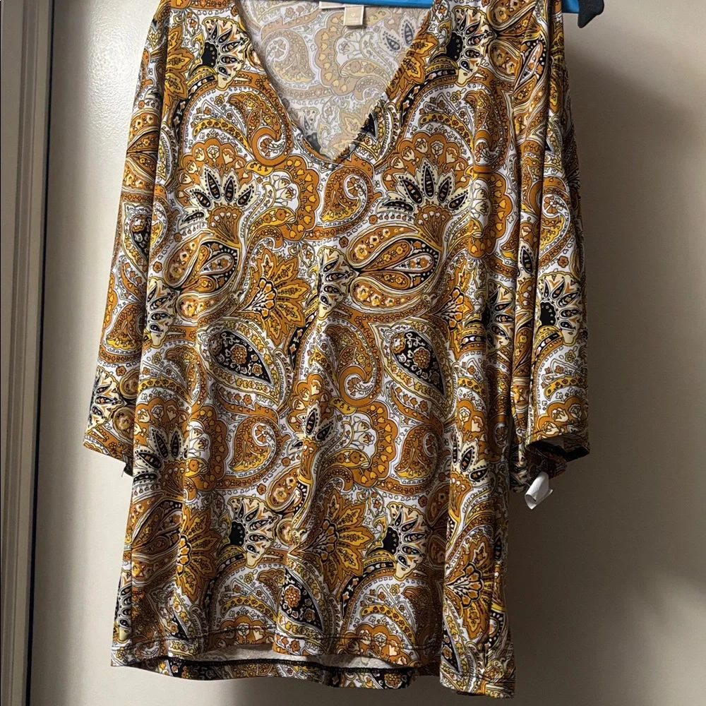 - Michael Kors Women Shirt Top Medium Yellow Black  Open Shoulder Marigold J